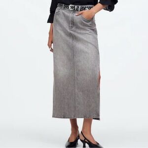 Madewell Demin Side-Slit Midi Skirt in Hallandale Washington